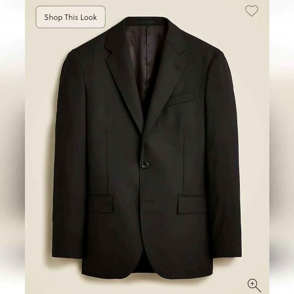 J Crew Crosby Classic-fit suit jacket in Italian wool 50R Black NWT *Flaw